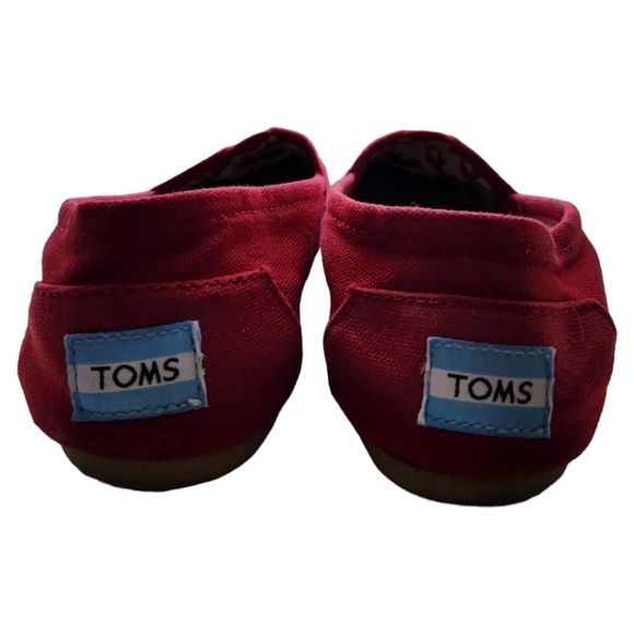 TOMS Alpargata Red Heritage Canvas Shoe Size 7 - Picture 6 of 7